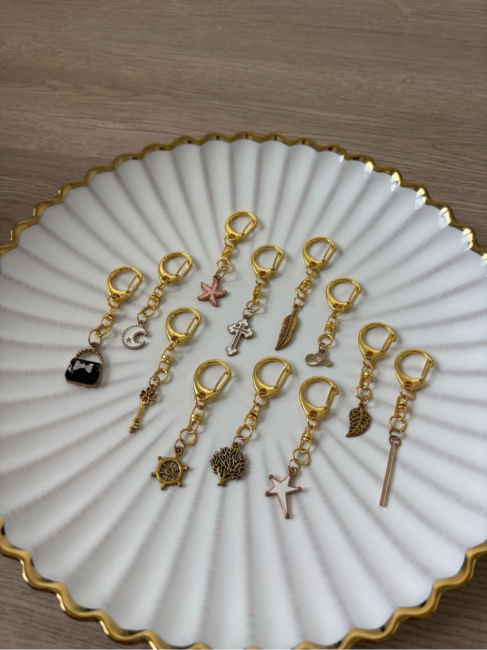 Gold Charm Keychains Set — Mixed Charm Women's Accessories (12) - Picture 2 of 6